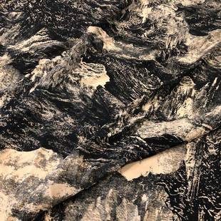 219早0春新姆款 欧美风水墨画印花01真丝双78750绉12米宽幅面料