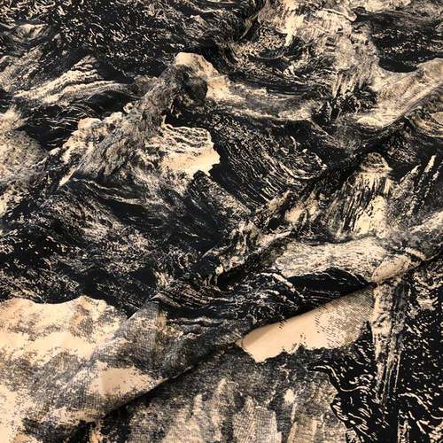 219早0春新姆款欧美风水墨画印花01真丝双78750绉12米宽幅面料