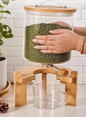 玻璃米桶大号容VRH粮带底座高密硼硅封大量米桶杂粮防潮杂储米面