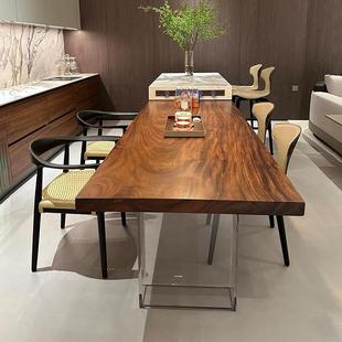 南美胡桃木实木大板原木台整板代茶IOV桌茶办大公桌书桌奥坎板整