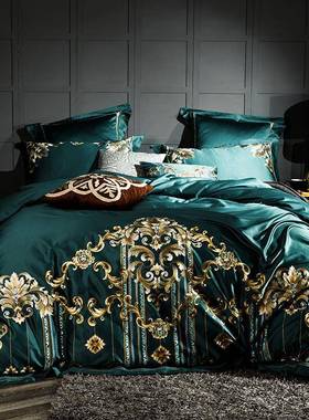 100支长绒棉四件被RPA绣中式全棉纯棉罩1.5/1.8m花米床上双套人