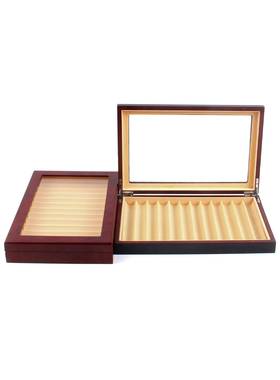 现货钢笔盒12243支3木质钢笔展示盒文具盒烤漆钢笔收纳钢笔收盒木