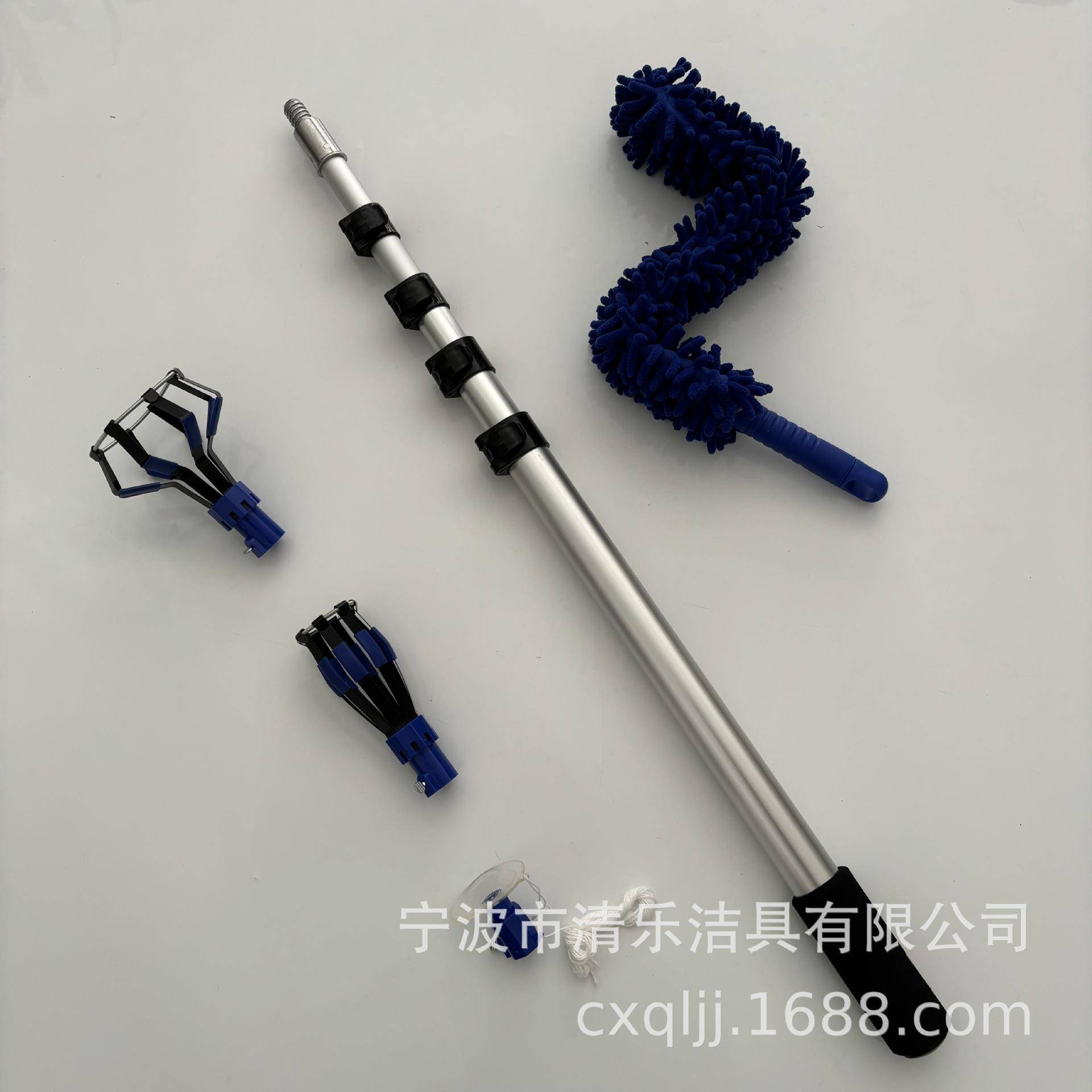 通用加长伸缩铝杆高空换灯泡神器吸盘取灯器吊扇除尘掸组合