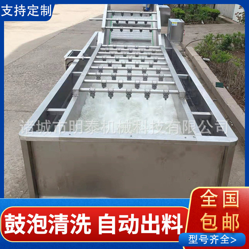 山野菜气泡清洗机包装袋洗袋机杨桃洗果机西红柿酱加工设备