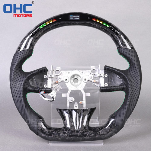 适用于英菲尼迪Q50 Q50L QS50改装竞速LED方向盘 碳纤锻造纹