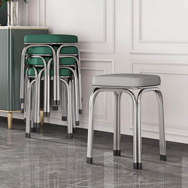 轻奢不锈钢凳子方凳加厚家用可叠放餐桌凳椅现代简约圆凳板凳矮凳,纺织面料/辅料/配套,纺织机械配件,淘宝优惠券,粉丝福利购,淘宝优惠卷