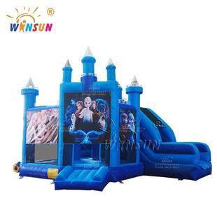 冰雪奇缘蹦床滑梯充气蹦床滑梯外贸工厂热销北美欧洲日韩