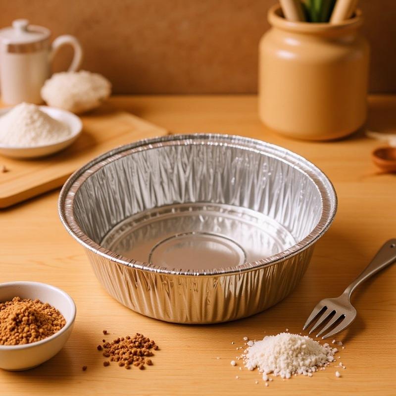 一次性铝箔锡纸碗餐饮打包盒烧烤专用圆盘烤脑花鸡蛋杯加厚耐用