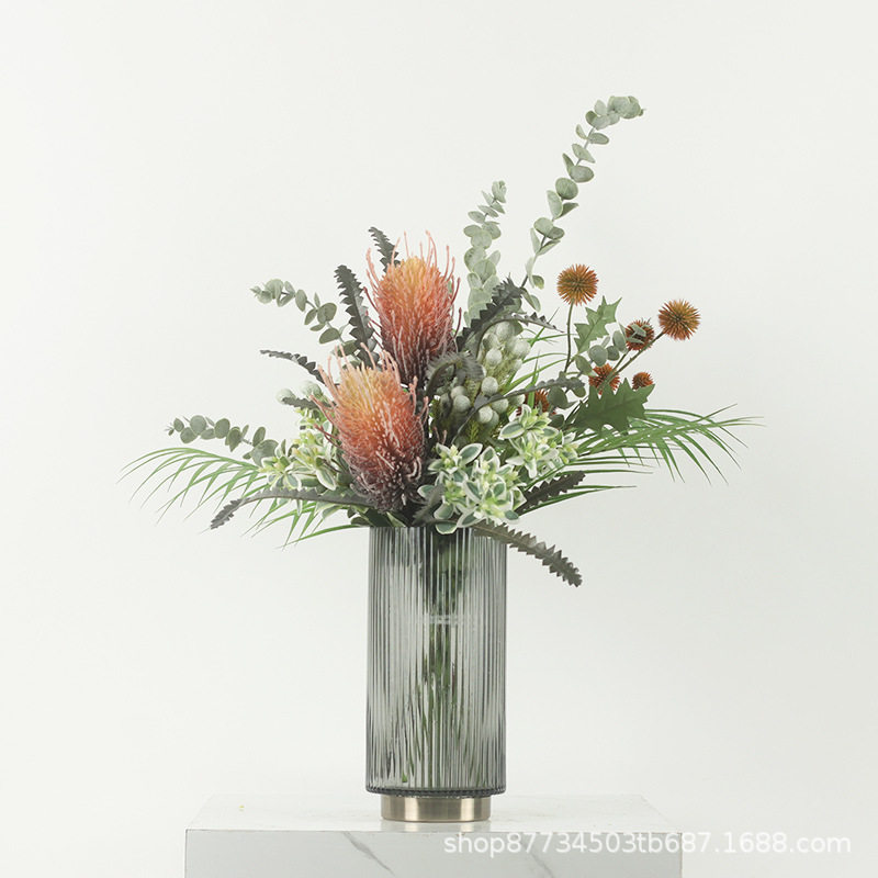 仿真花艺轻奢现代样板房客酒店前台餐厅客厅茶几电视柜装饰摆件设