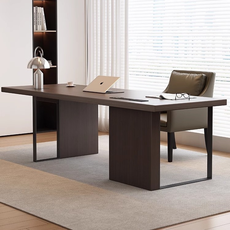 新款意式极简双人办公大书桌家用书房现代简约电脑桌台式写字台