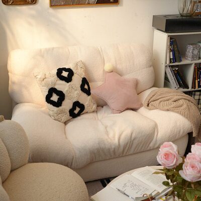 奶油风云朵沙发羊羔绒布艺沙发客厅现代小户型baxter极简懒人沙发