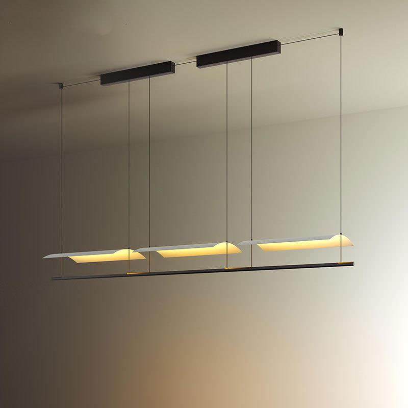 设计师餐厅创意吧台前台吊灯后现代简约艺术长条瓦片书房茶室吊灯