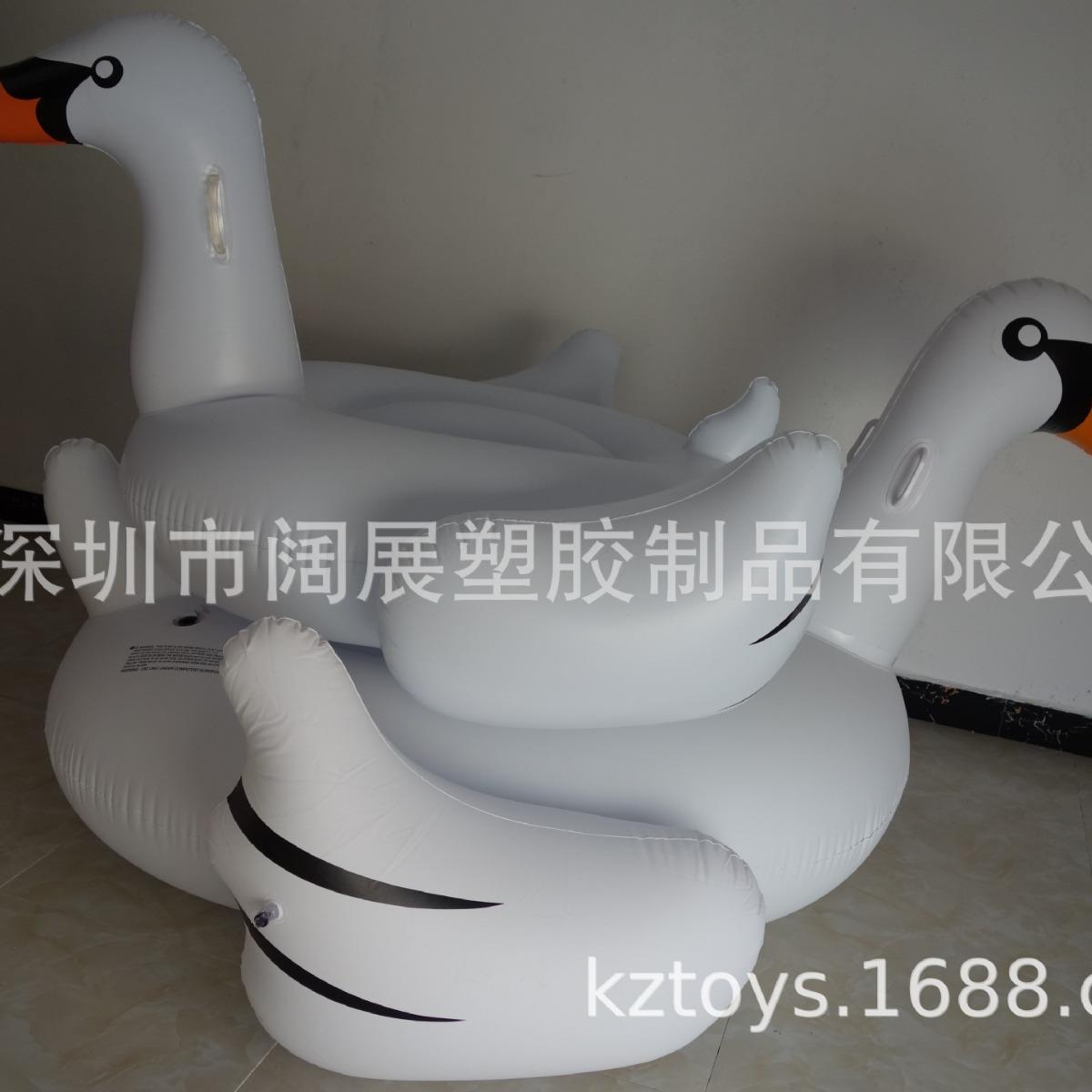 现货加厚水上成人充气白天鹅浮排红嘴白天鹅坐骑大白鹅浮床