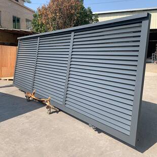 高端铝艺平移门别墅庭院门自建房花园大门铝合金双开门电动门轻奢