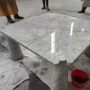 天然石材白色简约现代茶几餐桌异形大理石家居台面