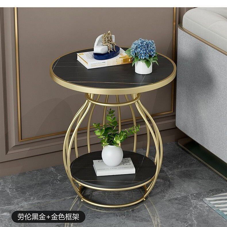 客厅小茶几边几双层卧室床头柜茶几阳台家用小户型圆形茶桌边几桌