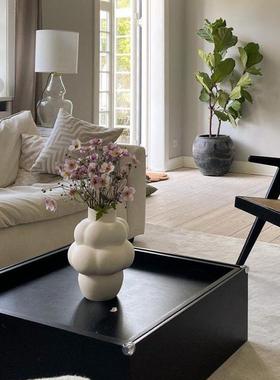 北欧约泡泡白色黑色陶瓷花瓶摆摆件插花客厅餐厅UPT简样间装板饰