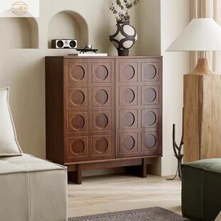 实木餐柜小户边型厅中复古实CTX木收纳柜家用客古中古置物储物玄