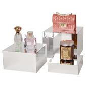 镜亚克力方形展示台中岛橱窗面座底装 饰架摄影道具高亮184饰台品