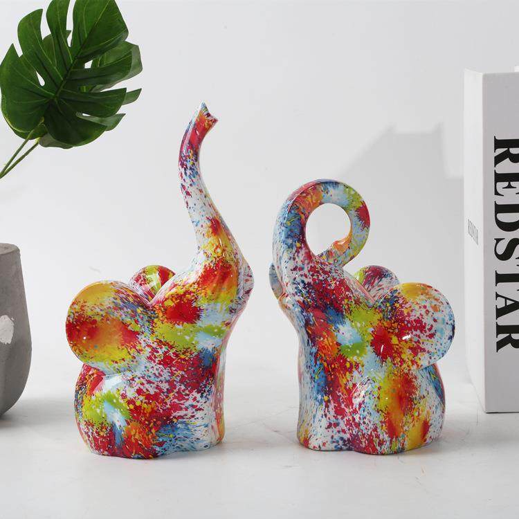 彩色树脂工艺品动物弯鼻小象创意办公室家居客厅桌面装饰摆件品,工业油品/胶粘/化学/实验室用品,其他实验室设备,淘宝优惠券,粉丝福利购,淘宝优惠卷