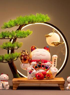 台招财猫摆件222222店铺台收银摇手发财猫家居装饰开业礼送前礼乔
