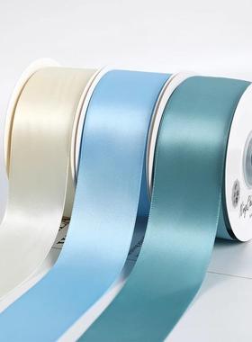 大卷4cm双加密纯色丝带包彩涤纶缎蛋糕花束LPK礼面物装手工带diy