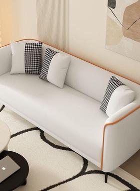 沙发小户人型出租屋科36380技布现代简约三位简易服室装店卧客沙