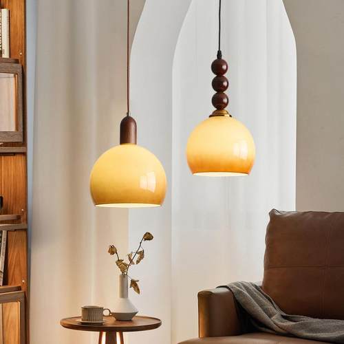 中风古卧室床头护眼吊灯焦糖厅美式复古餐吧色84922台单头吊灯