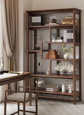 博古架董72327实木中式书摆件展示柜茶室茶具古架置物客厅隔断多