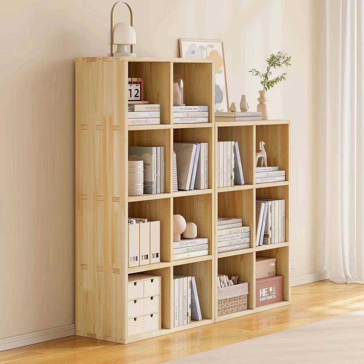 全实书架置物收架地落靠墙组合格子柜客厅松木储咨询客服物纳木家,住宅家具,书架,淘宝优惠券,粉丝福利购,淘宝优惠卷