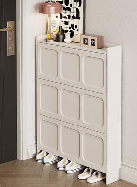 奶油风用翻斗鞋柜家门口门靠墙JXM入进户门玄柜一体大关容量鞋架