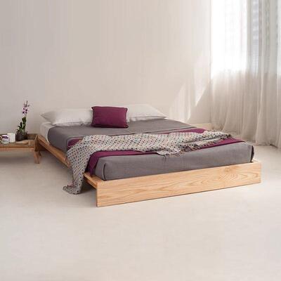 实木床现大卧代简约日式榻榻米床无头小户型室床可定床制北XDG欧