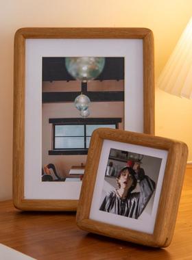 F766SSJ7O框Q5M胡桃木黑圆角桌面摆儿台洗照片做成相8寸6童榫卯装