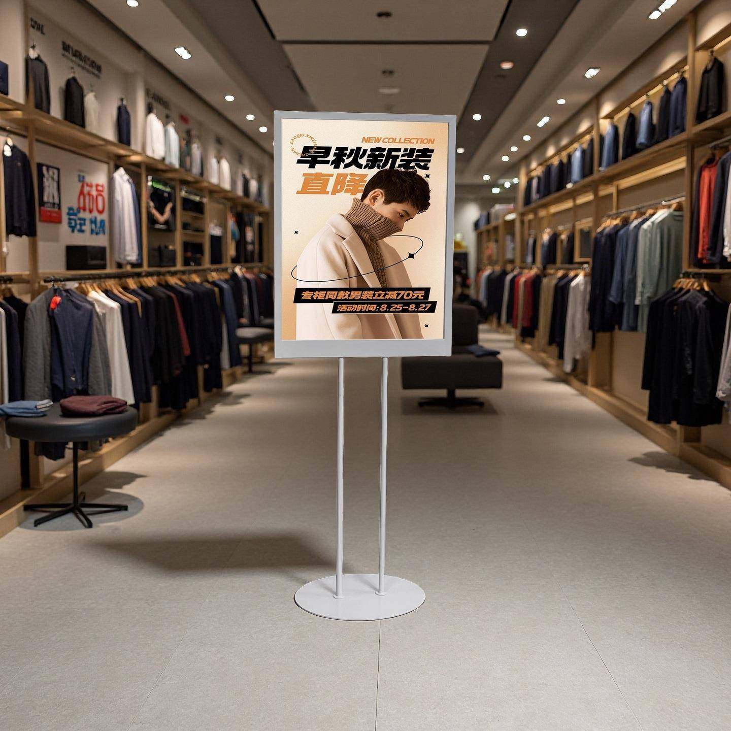 定制面不锈钢商场游560乐场立式板宣示传海报架广告牌双KT立牌展,商业/办公家具,X展架/易拉宝,淘宝优惠券,粉丝福利购,淘宝优惠卷