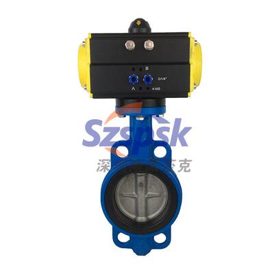 KTV球墨-铸铁软密封气动对夹蝶阀气动调节蝶阀D671X1Q6DN10012515