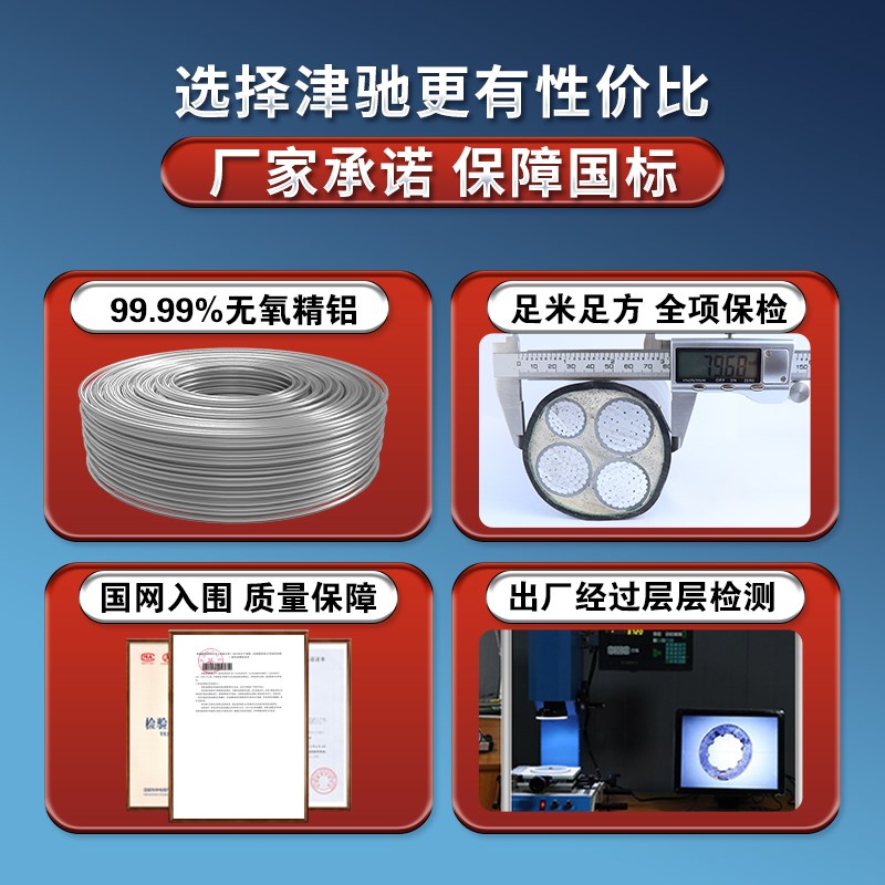 国标铝芯电缆线4 5芯16 25 50 95 120平方三相四线电缆.四芯铝电