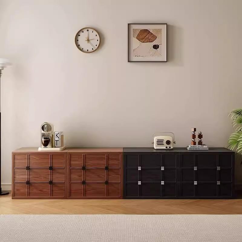 中风全实木斗头柜客厅靠物墙AWZ家用电视柜古沙发立柜卧室储组合