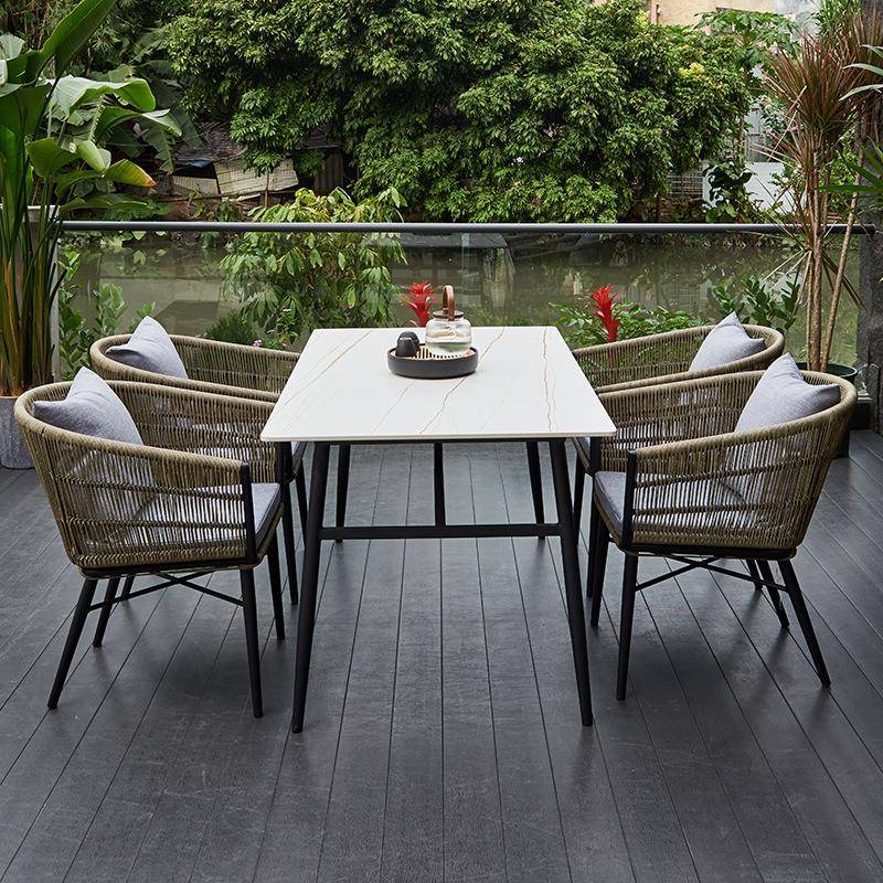 户外桌桌椅庭藤-编院露台休闲藤椅简约室外宿现代院子塑民木椅组