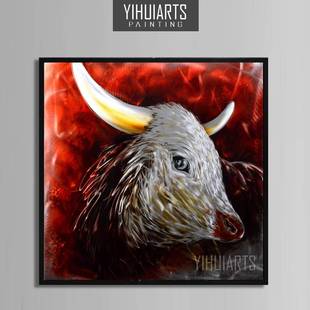 金画属现代手客LB72厅卧室装 饰画抽象正方形绘档油画高简约动物孺