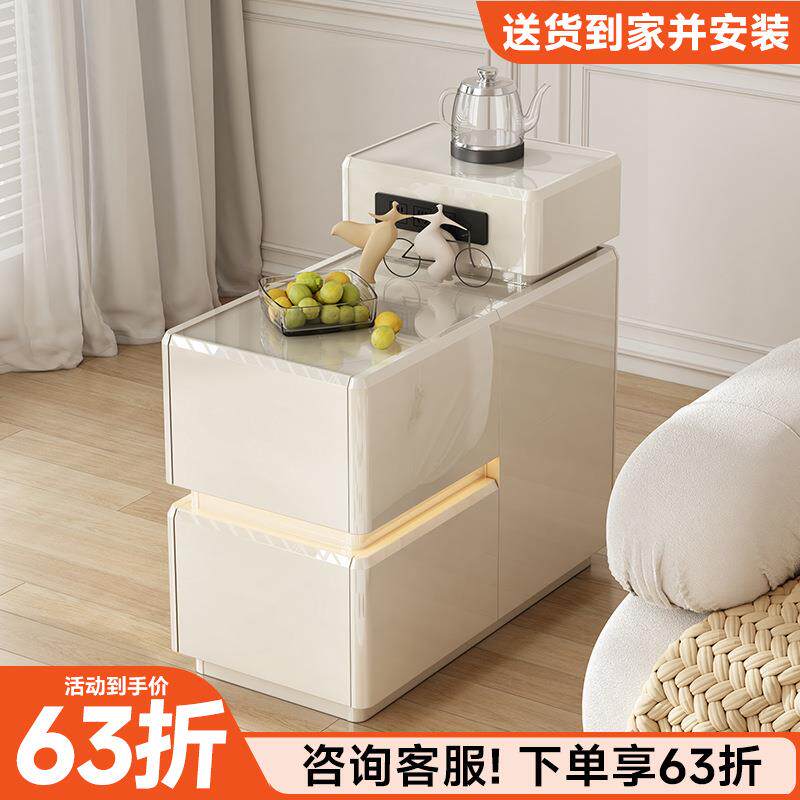 沙发边几茶几客厅创意移动小边柜侧柜简约奶油风边桌角几储物柜