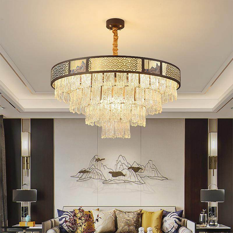 新中式水晶轻奢吊灯中国风大气餐厅灯包间包房餐饮饭店湘菜馆灯具,收纳整理,烫衣板及配件,淘宝优惠券,粉丝福利购,淘宝优惠卷