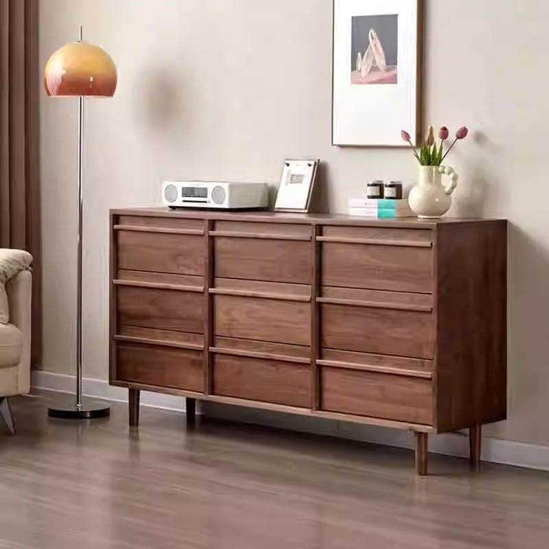 全实木黑胡桃木九斗柜简约客厅抽屉储物柜北美樱桃木卧室床尾柜,收纳整理,烫衣板及配件,淘宝优惠券,粉丝福利购,淘宝优惠卷