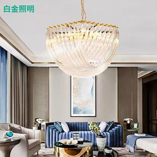 轻奢客厅水晶铁艺吊灯led书房卧室灯创意餐厅灯具E14吊灯