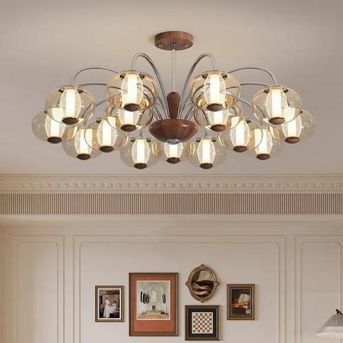 中山法式美式复古枝新形客厅餐厅卧感室款灯769具主灯中古风吊灯