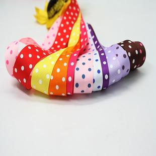 姚明织带印刷圆点斜2三焙点.2cm罗HQZ纹丝带烘di物y礼包装螺纹缎