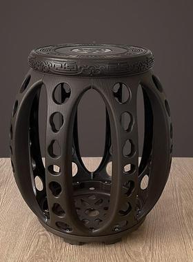 复古几r58485塑料圆鼓墩锦瑟舞鼓凳子中式墩客厅茶凳仿木古蹈筝凳