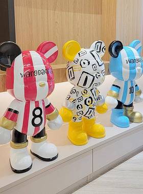 家直销潮玩厂手绘网红熊存钱罐客落0810地摆件电视厅柜乔沙发旁装