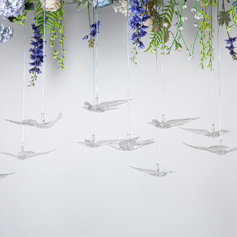 10头亚力透明飞鸟吊灯婚礼现克道具场光发挂灯婚XRC庆装饰灯