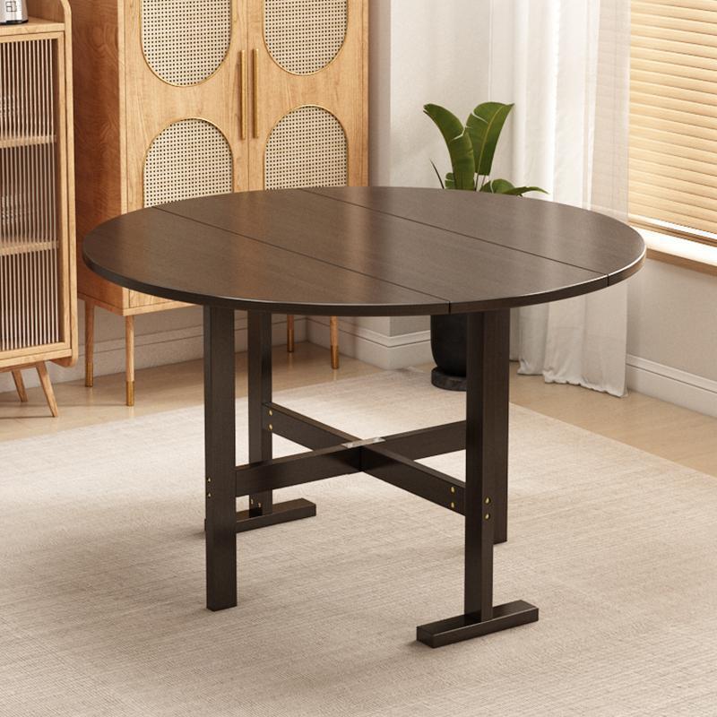 出圆桌可折叠餐桌家用小户型GOS租半圆饭桌多功能客厅折屋叠桌半