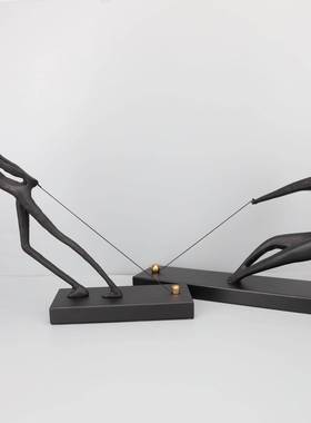 现代简约创意拉绳OAR人居摆件样板房视柜书房电客厅玄家桌关面装